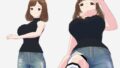 黒いノースリーブにデニムのショートパンツのお姉さん(セリフなし 3DCGモデル イラスト集)【無料試聴】 40 d 714503pl